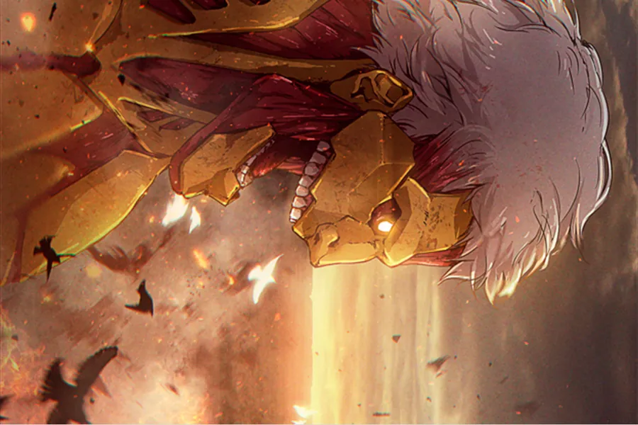 Adesivo para cartão Anime Guerreiro Dourado