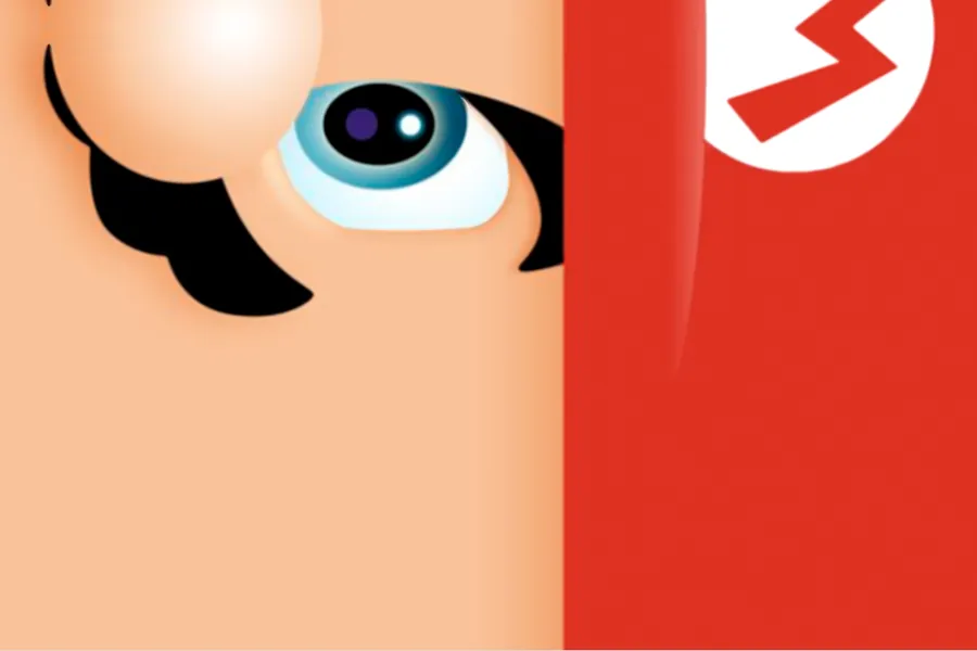 Adesivo para cartão Mario Vermelho Retrô