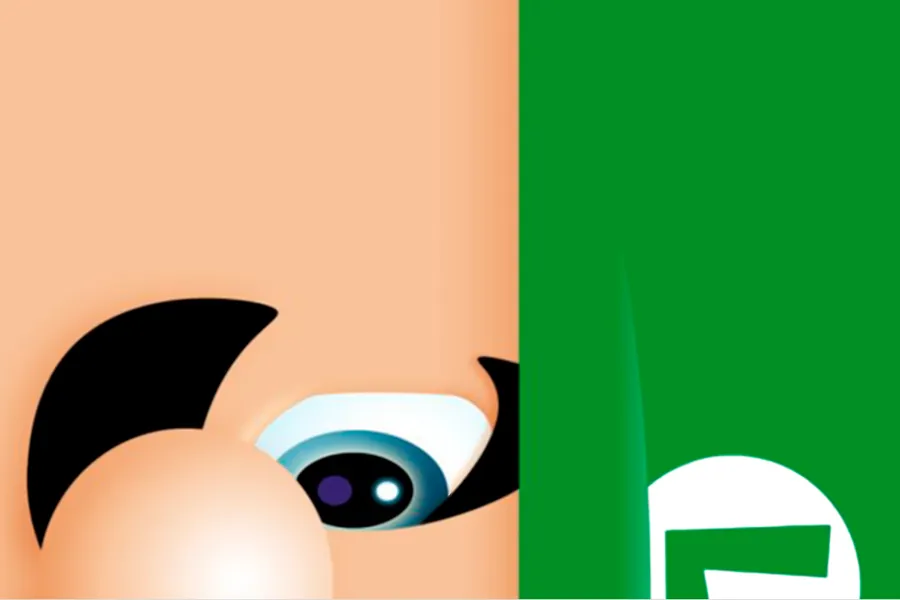 Adesivo para cartão Personagem Cartoon Verde