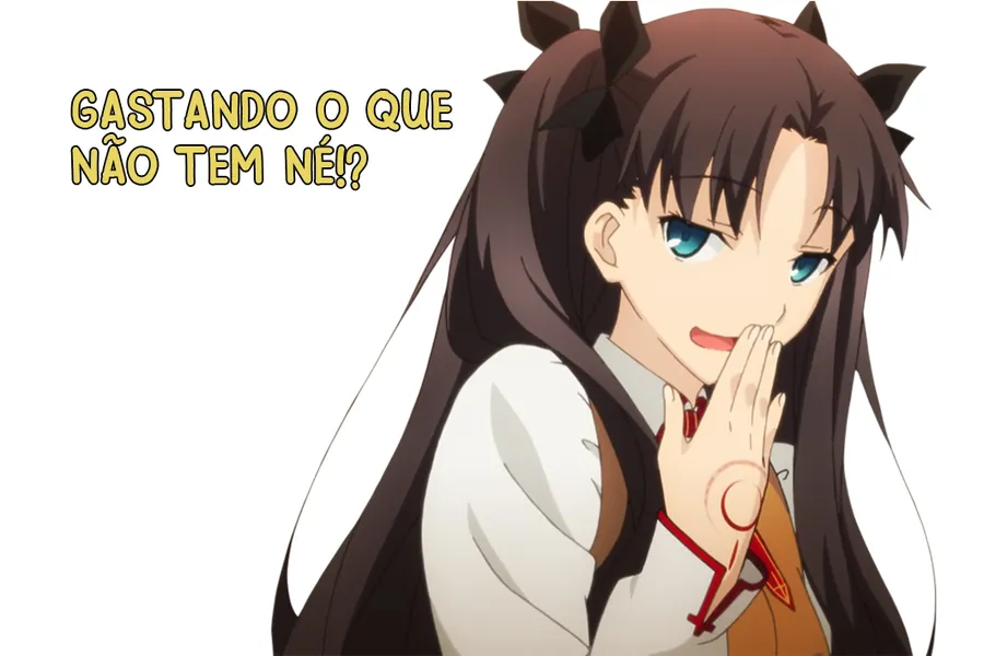 Adesivo para cartão Garota Anime Irônica
