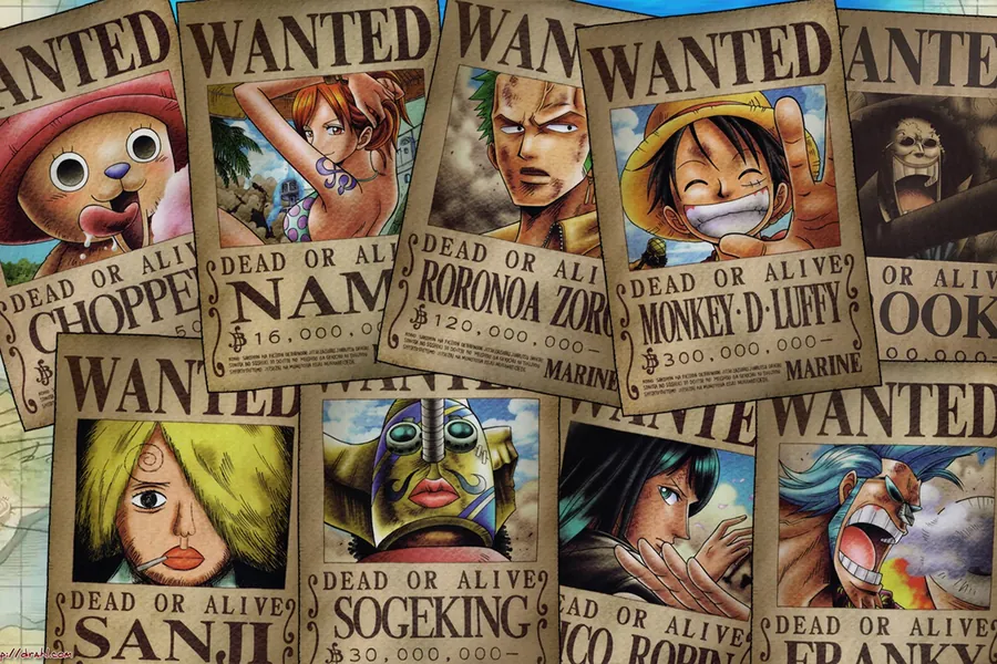 Adesivo para cartão Wanted One Piece