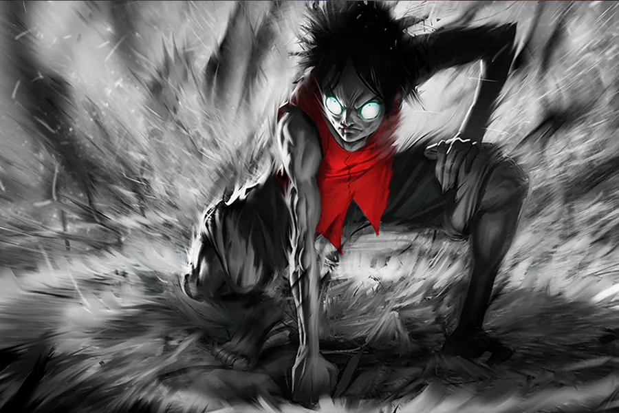 Adesivo para cartão Anime Ação Vermelho e Preto