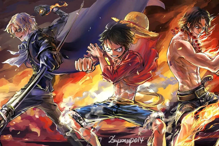 Adesivo para cartão One Piece Luffy e Ace