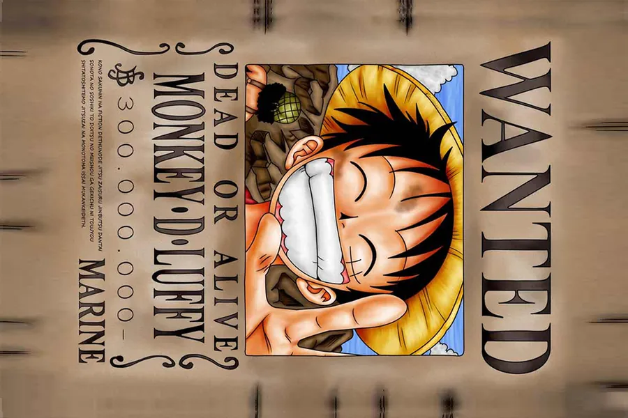 Adesivo para cartão One Piece Luffy Wanted
