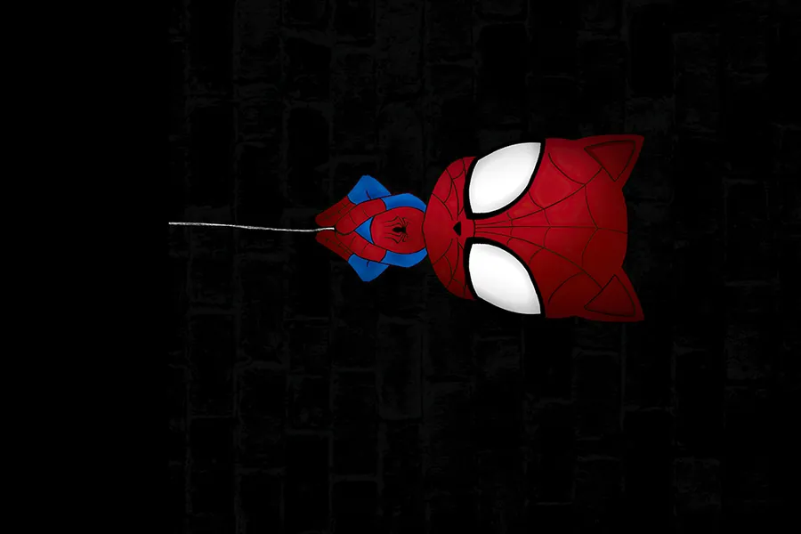 Adesivo para cartão Homem-Aranha Chibi Vermelho