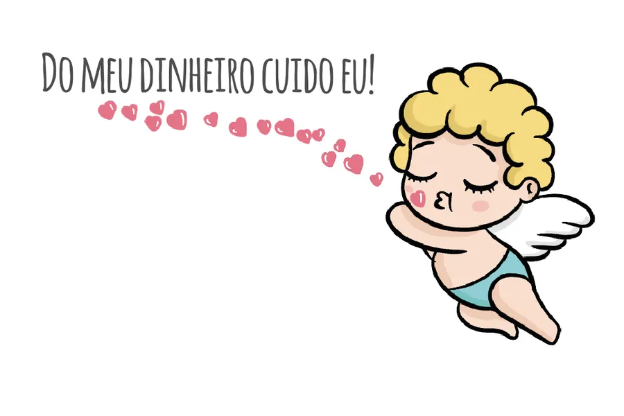 Adesivo para cartão Cupido Frase Romântica