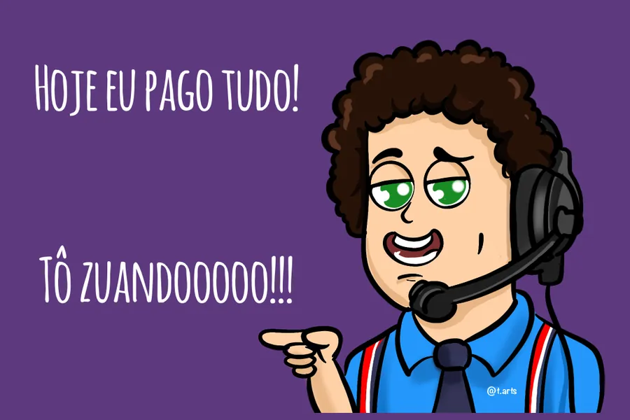 Adesivo para cartão Frase Engraçada Cartoon Roxo