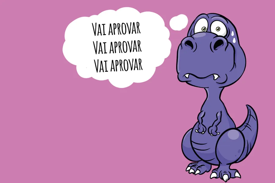 Adesivo para cartão Dinossauro Roxo Vai Aprovar