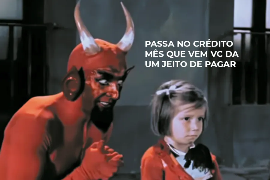 Adesivo para cartão Meme do Diabo Vermelho