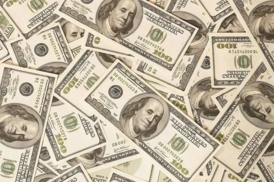 Adesivo para cartão Cédulas de Dólar