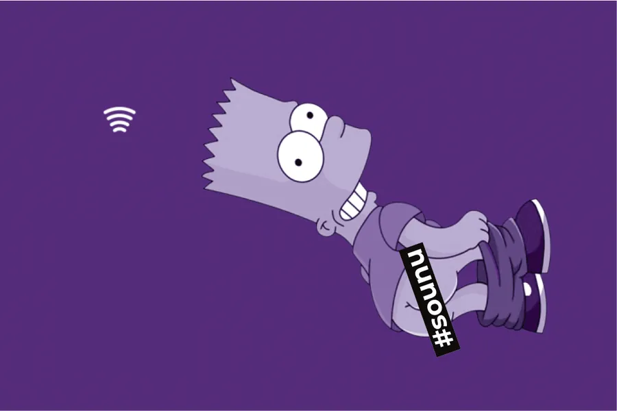 Adesivo para cartão Bart Simpson Roxo