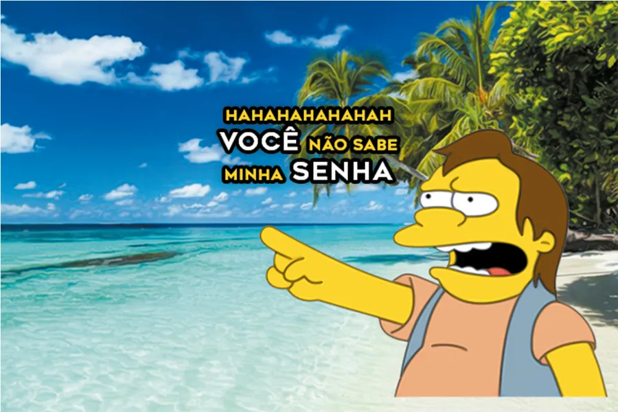 Adesivo para cartão Nelson Simpson na Praia