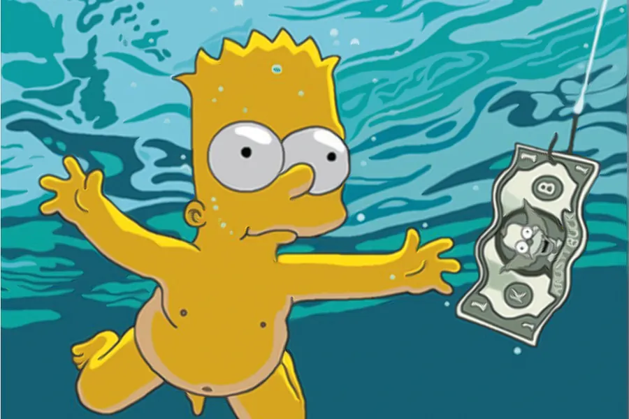 Adesivo para cartão Bart Simpson e Dinheiro