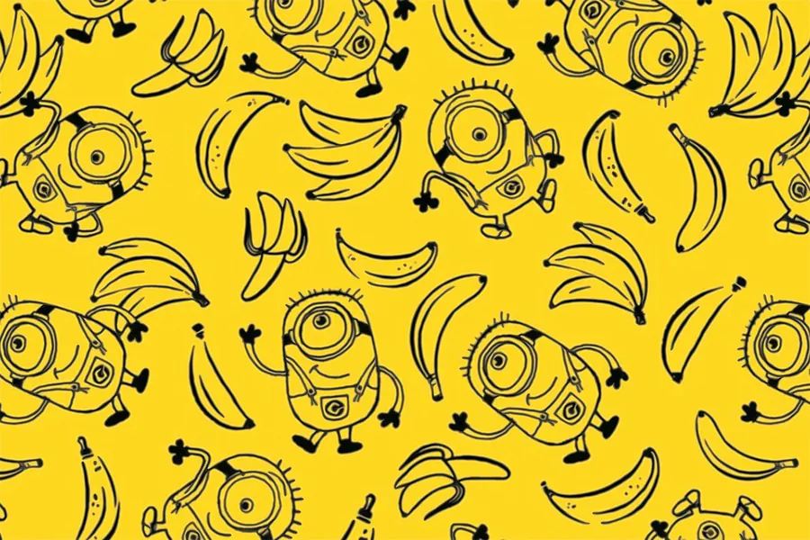 Adesivo para cartão Minions e Bananas Amarelo