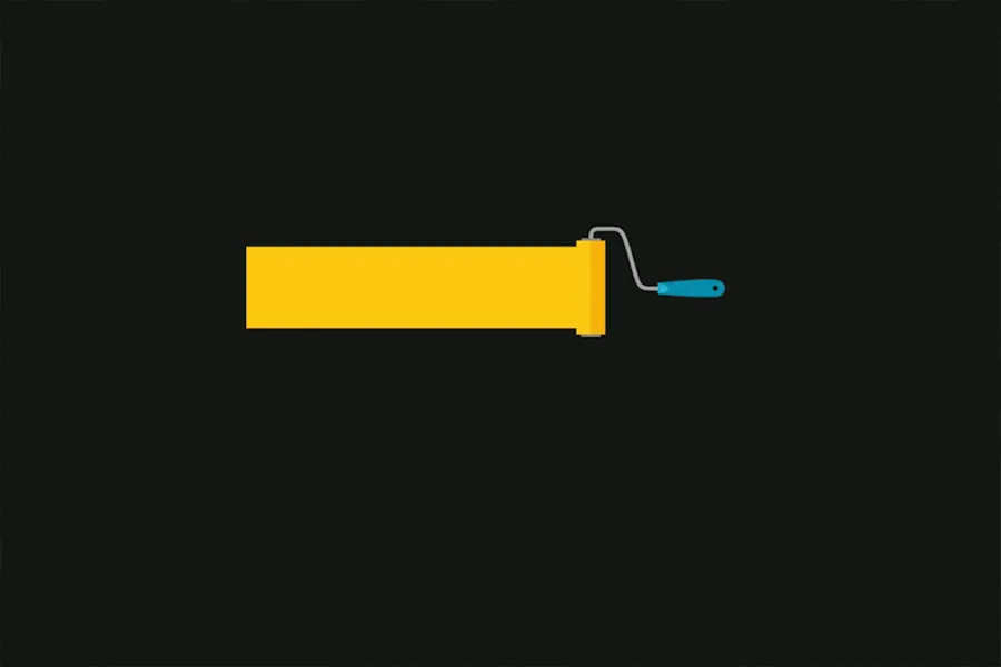 Adesivo para cartão Rolo de Pintura Amarelo