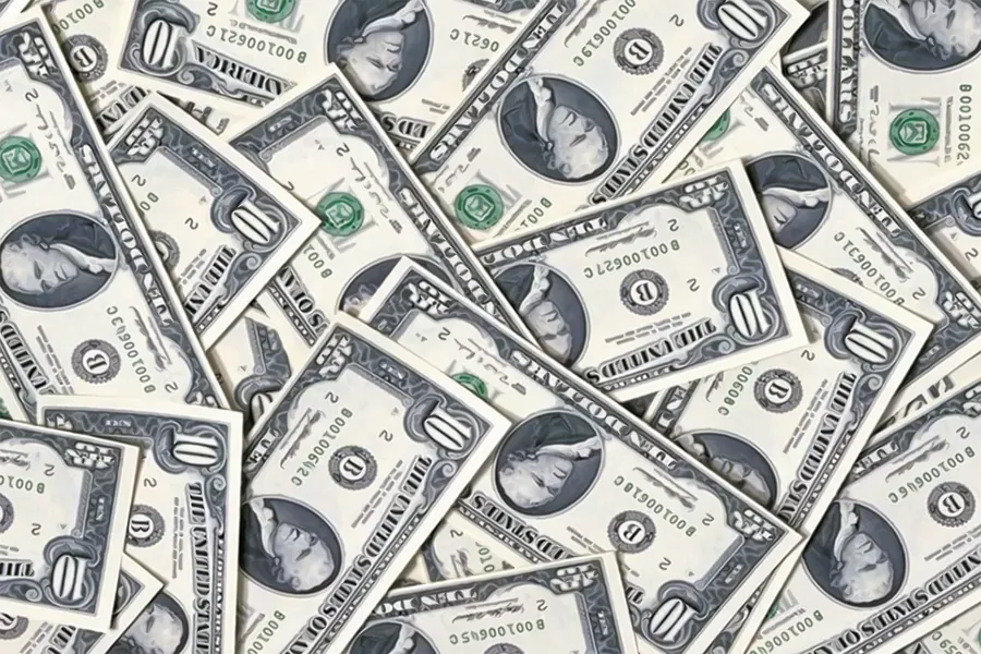 Adesivo para cartão Notas de Dólar