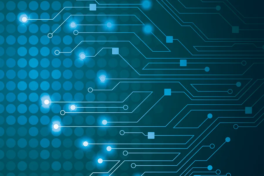 Adesivo para cartão Circuitos Tecnológicos Azuis