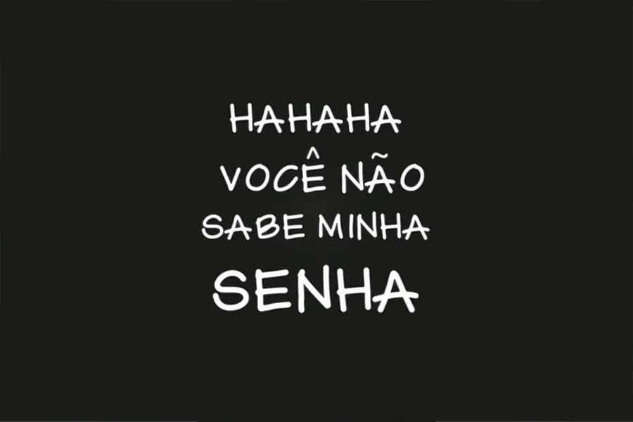 Adesivo para cartão Frase Senha Preta