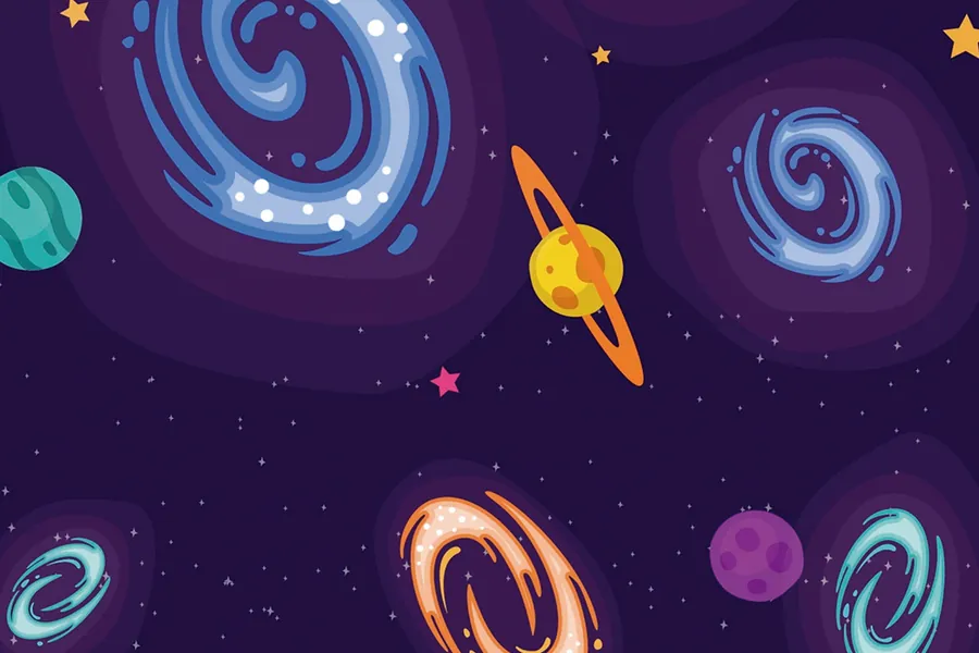 Adesivo para cartão Espaço Estrelado Colorido