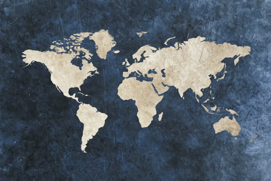 Adesivo para cartão Mapa Mundi Azul