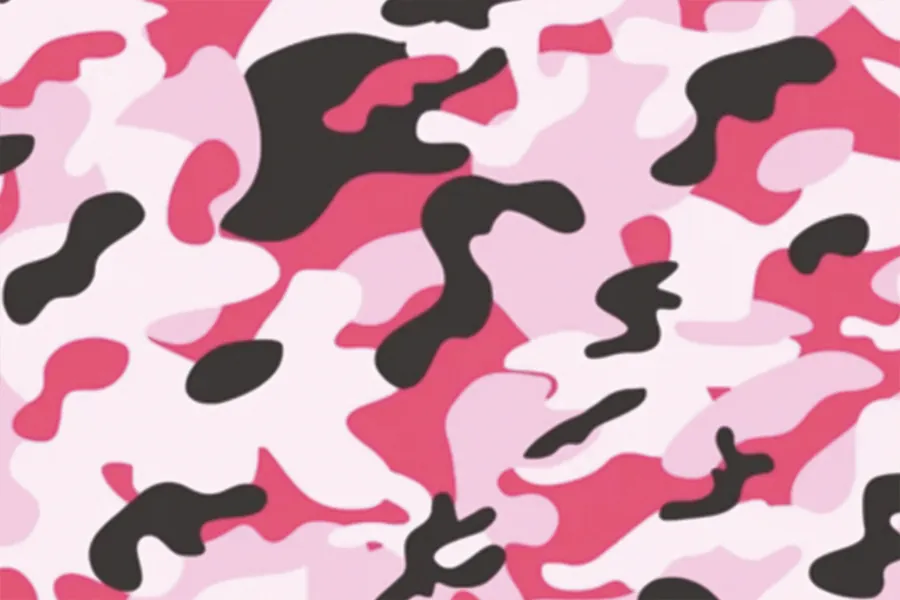 Adesivo para cartão Camuflagem Rosa e Preta
