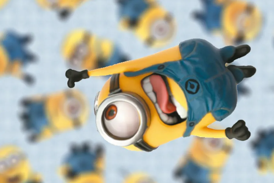 Adesivo para cartão Minion Divertido Azul