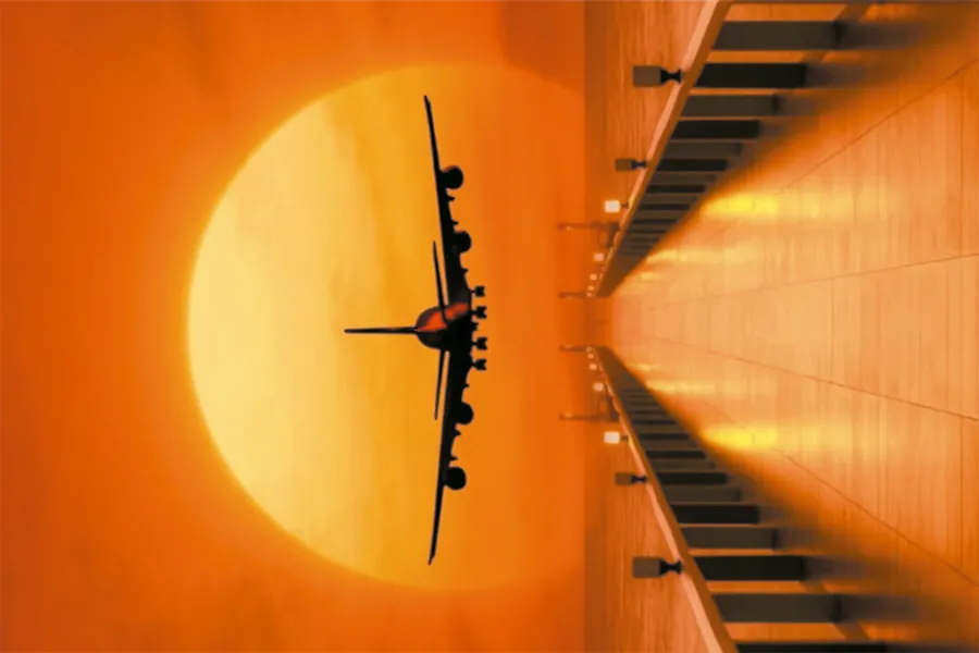 Adesivo para cartão Avião ao Pôr do Sol
