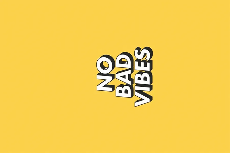 Adesivo para cartão No Bad Vibes Amarelo
