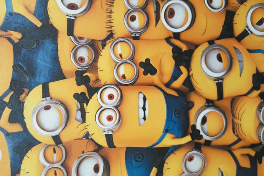 Adesivo para cartão Minions Amarelos Divertidos