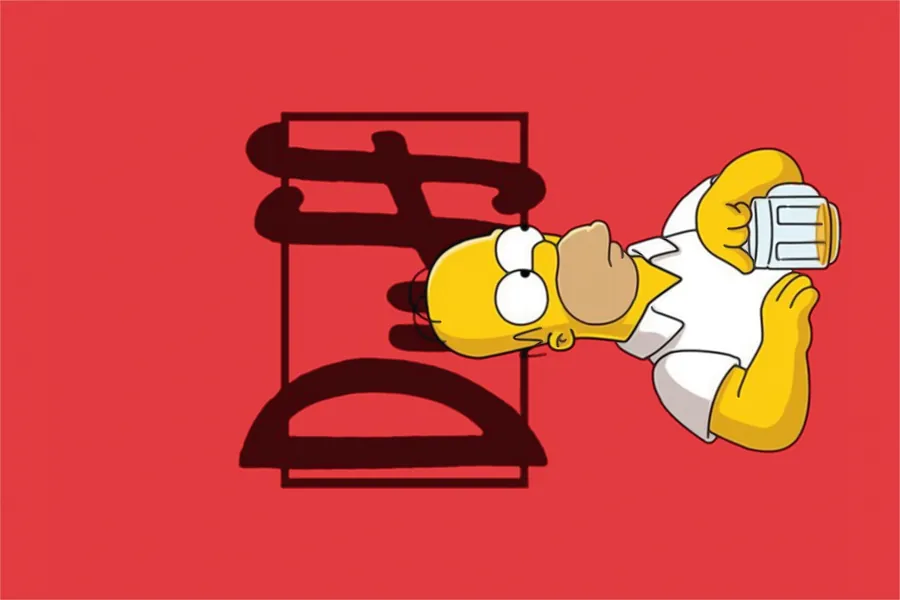 Adesivo para cartão Homer Simpson Vermelho