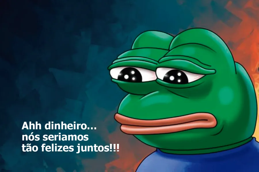 Adesivo para cartão Pepe Sonhando com Dinheiro