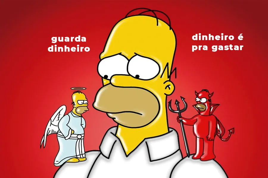 Adesivo para cartão Homer Anjo e Demônio