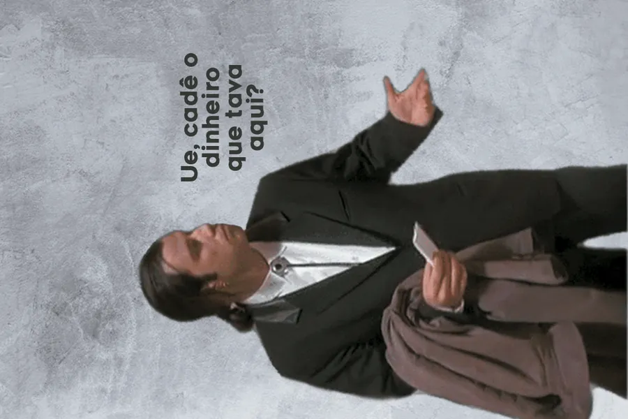 Adesivo para cartão Frase Cadê o Dinheiro