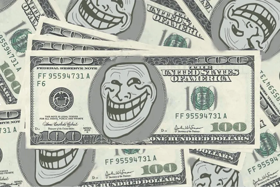 Adesivo para cartão Dinheiro com Meme Troll