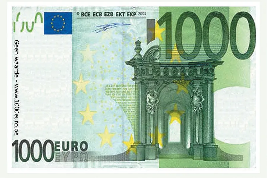 Adesivo para cartão Nota de 1000 Euros