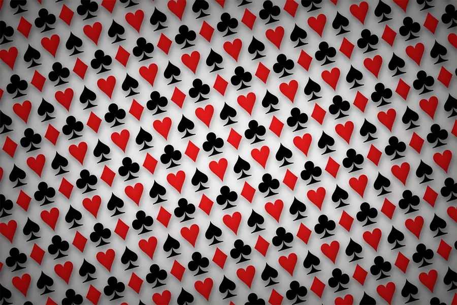 Adesivo para cartão Naipes de Cartas Vermelhos
