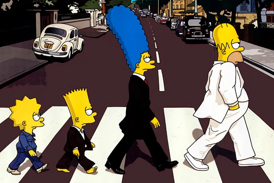 Adesivo para cartão Os Simpsons Abbey Road