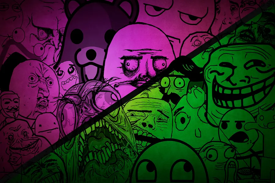 Adesivo para cartão Memes Neon Rosa Verde