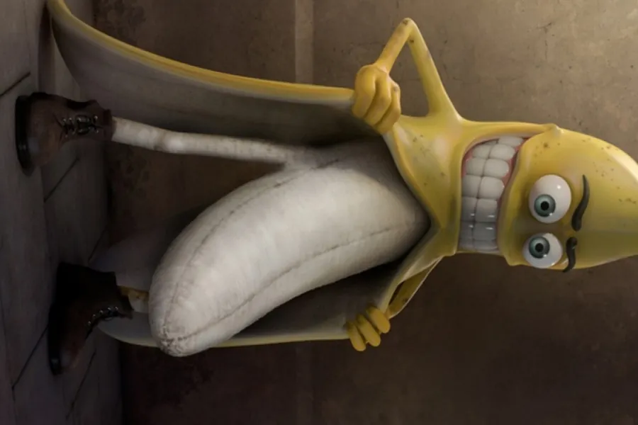 Adesivo para cartão Banana Animada Amarela
