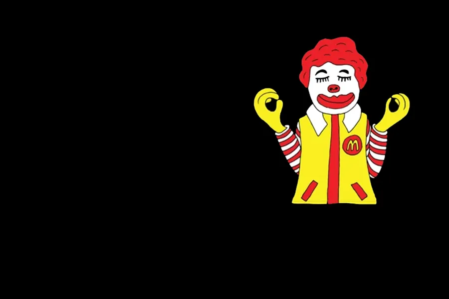 Adesivo para cartão Ronald McDonald Preto