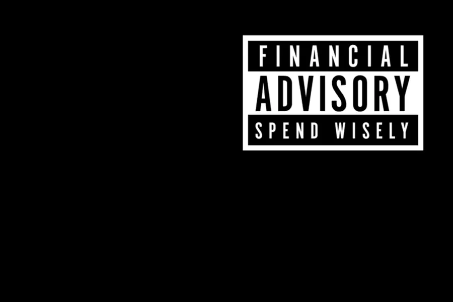 Adesivo para cartão Aviso Financeiro Preto