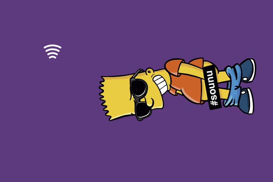 Adesivo para cartão Bart Simpson Roxo