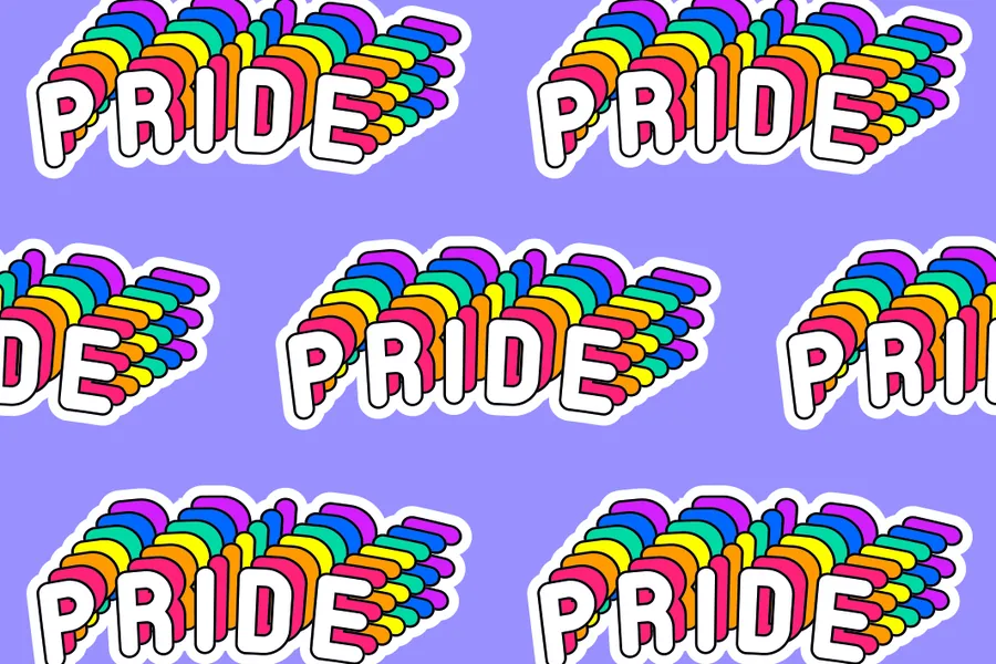 Adesivo para cartão Pride Arco-Íris Roxo