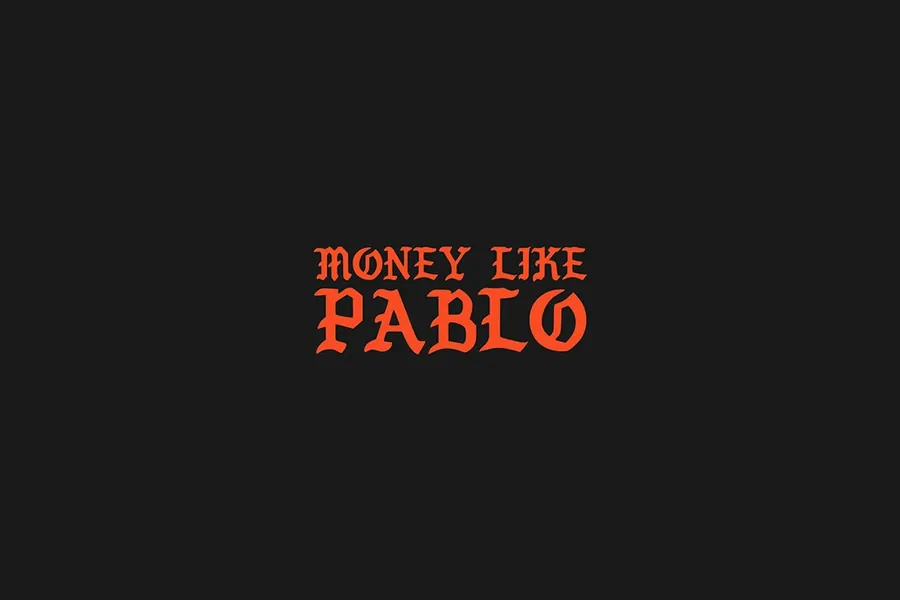Adesivo para cartão Frase Money Like Pablo Laranja