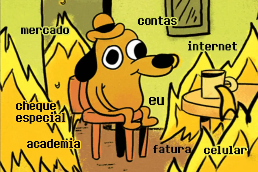 Adesivo para cartão This Is Fine Amarelo