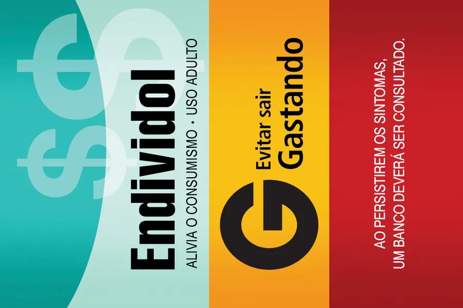 Adesivo para cartão Aviso de Gastos Colorido