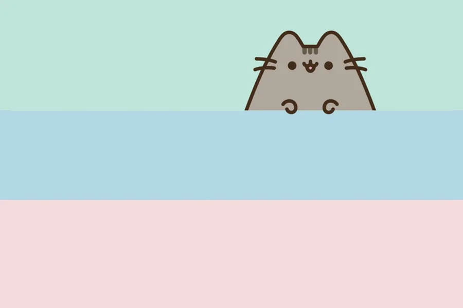 Adesivo para cartão Gato Kawaii Pastel