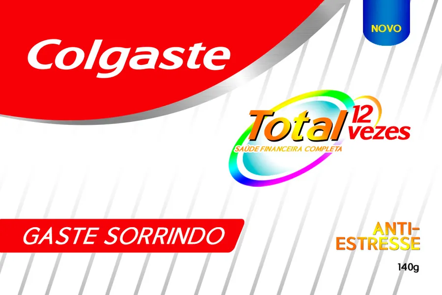 Adesivo para cartão Colgate Total 12 Vermelho