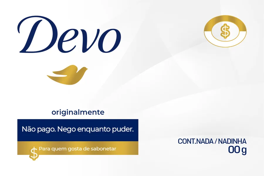 Adesivo para cartão Devo Frase Dourada
