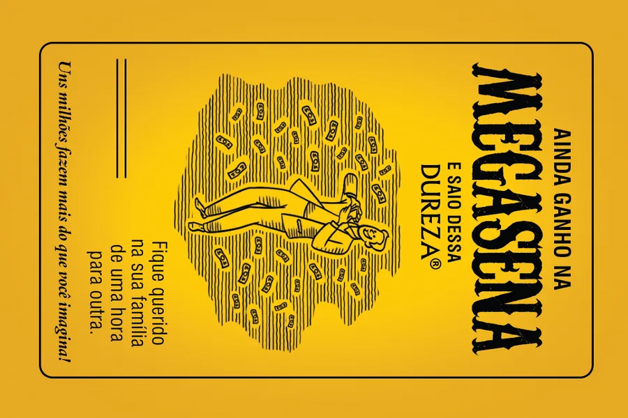 Adesivo para cartão Frase Megasena Amarela